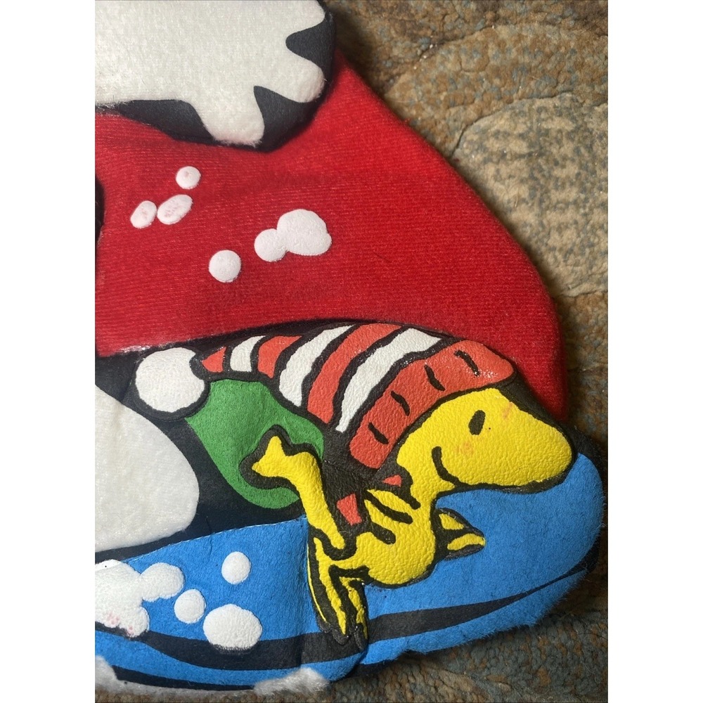 Kurt Adler Peanuts Stocking Snoopy Woodstock Snowboarding Christmas Puffy 3D - Picture 2 of 7